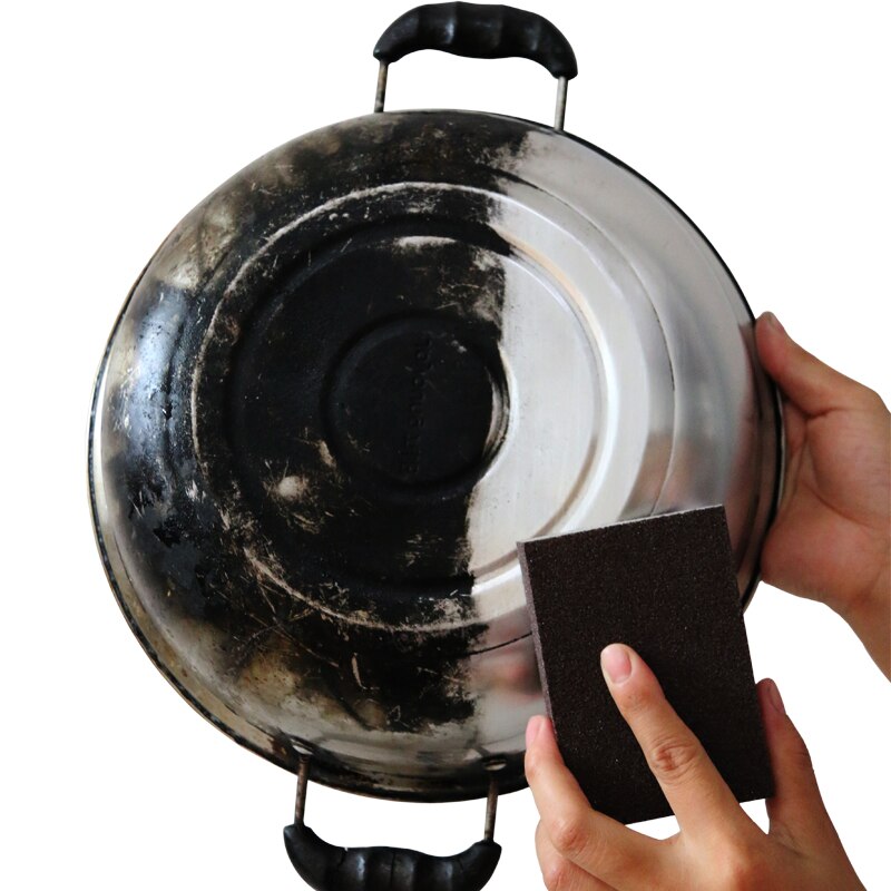 4 stk/sæt stærk vask gryde børste diamant sand poleringssvamp magisk viskelæder opvask svamp afkalkning køkken rengøring rust