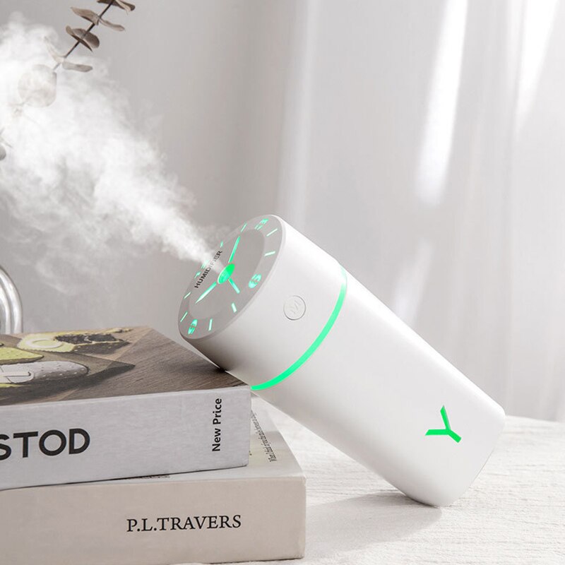 230ML USB Clock Shape Air Humidifier Ultrasonic Cool-Mist Adorable Mini Aroma Humidifier for Office Home Living Room Bedroom