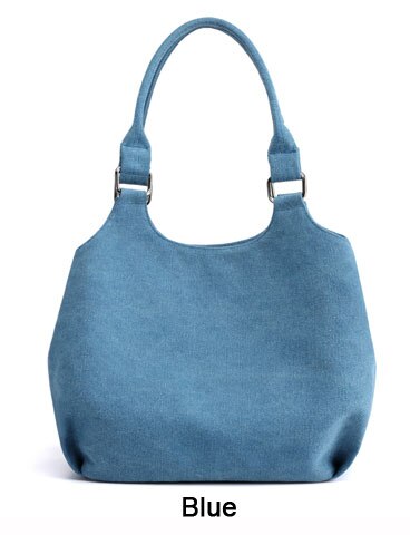 Elegante Delle Signore del Hobo di Spalla Delle Donne Del Sacchetto Della Borsa della Tela di Canapa Top-maniglia Della Borsa del sacchetto del Messaggero Della Borsa Femminile della Tela di canapa del Sacchetto di Crossbody Borsoni: Blu