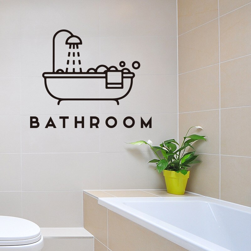 Pegatinas de pared creativas para bañera y baños, arte de pared opaco de , calcomanía de vinilo, decoración de del hogar, papel tapiz de puerta, murales adhesivos