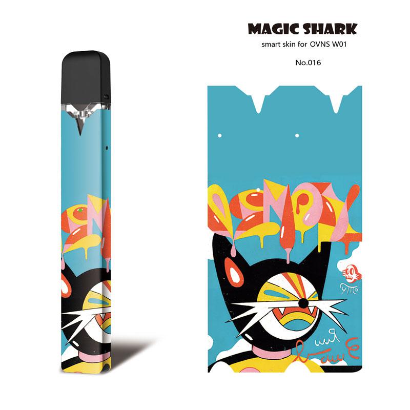 Magic Shark Monsters Cat Fish Dog Pirate Skull Stereo PVC Ultra Thin Film Cover Pod Case Sticker For OVNS W01: 016