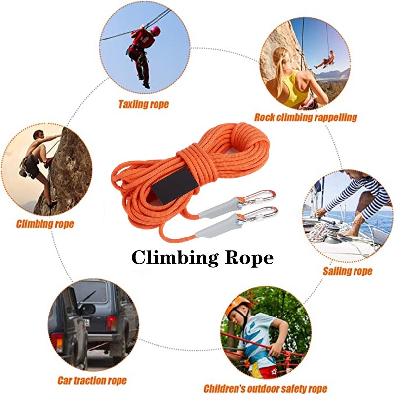 20m Outdoor Klettern Seil 12mm Hohe Festigkeit Klettern Sicherheit Seil Camping Wandern Notfall Überleben Kit