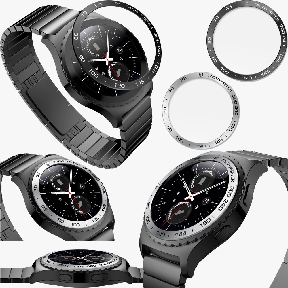 Voor Samsung Gear Sport S2 SM-R720 Mode Bezel Ring Adhesive Cover Metalen Bescherming Frame Stijl Case Cover Voor Galaxy Watch42mm