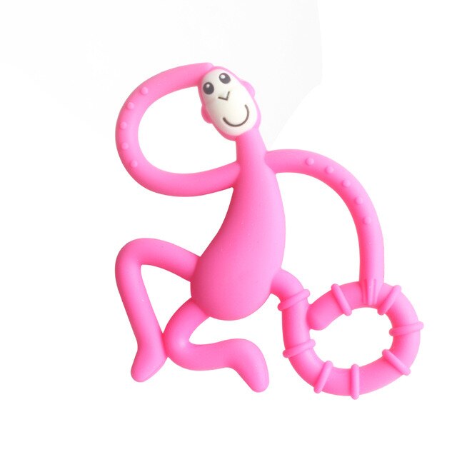 Hoge 1Pc Cartoon Aap Siliconen Peuter Molaren Pijnbestrijding Tool Kids Bijtring Ketting Tandjes Kralen Kraamcadeau: A