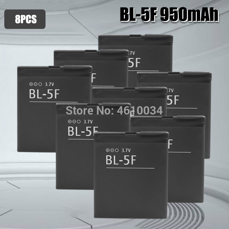 950mAh BL 5F BL-5F Battery For Nokia N95 N96 N98 N99 N72 N78 N93i 6290 E65 6290 6210S/N 6710N N95 C5-01 E65 X5 Battery BL5F: 8pcs