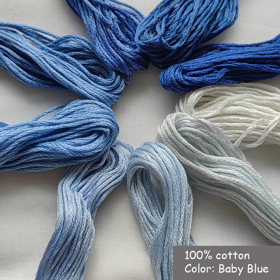 Wysokiej jakości 100% bawełniana nić robić haftu krzyżykowego niemowlę niebieski 162 312 322 334 775 803 813 825 826 827 3325 3755 3756 3841