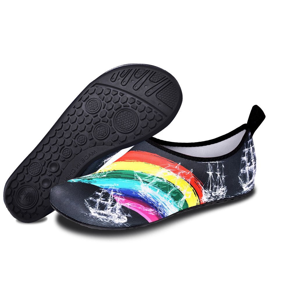 Zomer Regenboog Patroon Strand Slip-On Sneakers Water Sport Surfen Zwemmen Duiken Onderwater Upstream Kreek Schoenen Snel Droog: 45