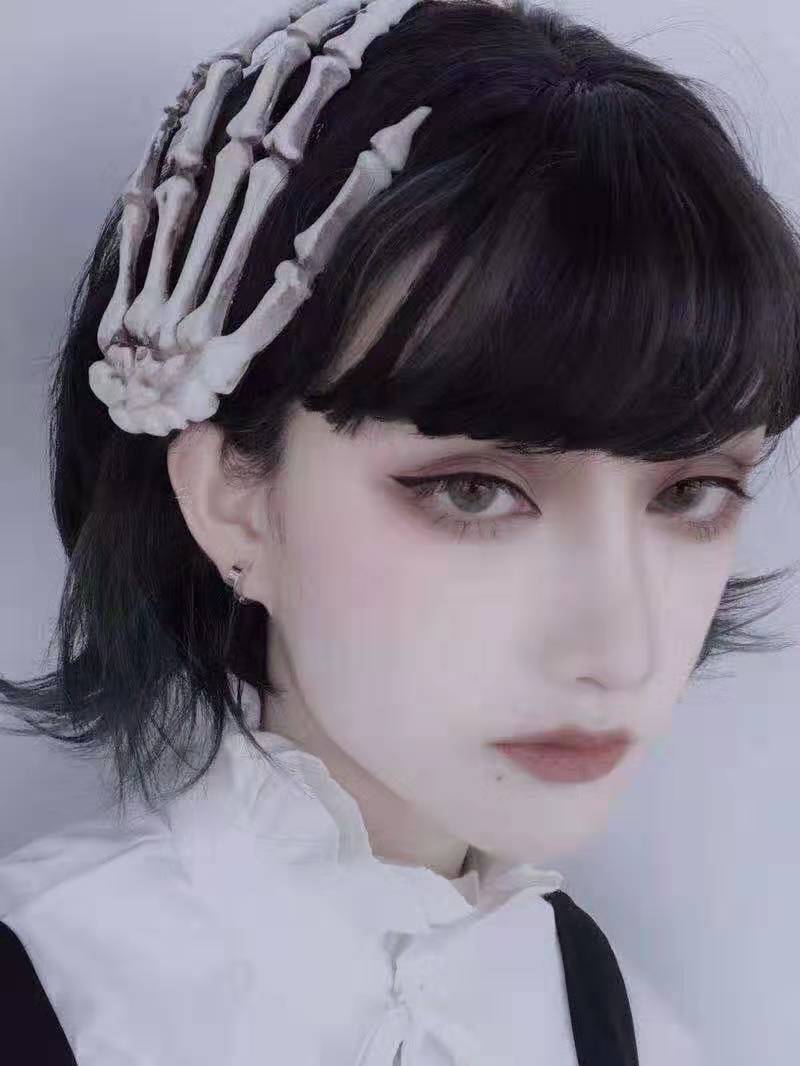 Hairpin Hair Accessories Goth Skeleton Hand Hairpin Earings Dark Halloween Cosplay Devil Goth