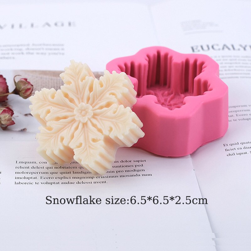 Jul snöflinga form silikon tvål formar 3d silikon form dekorera choklad socker hantverk formar: N2