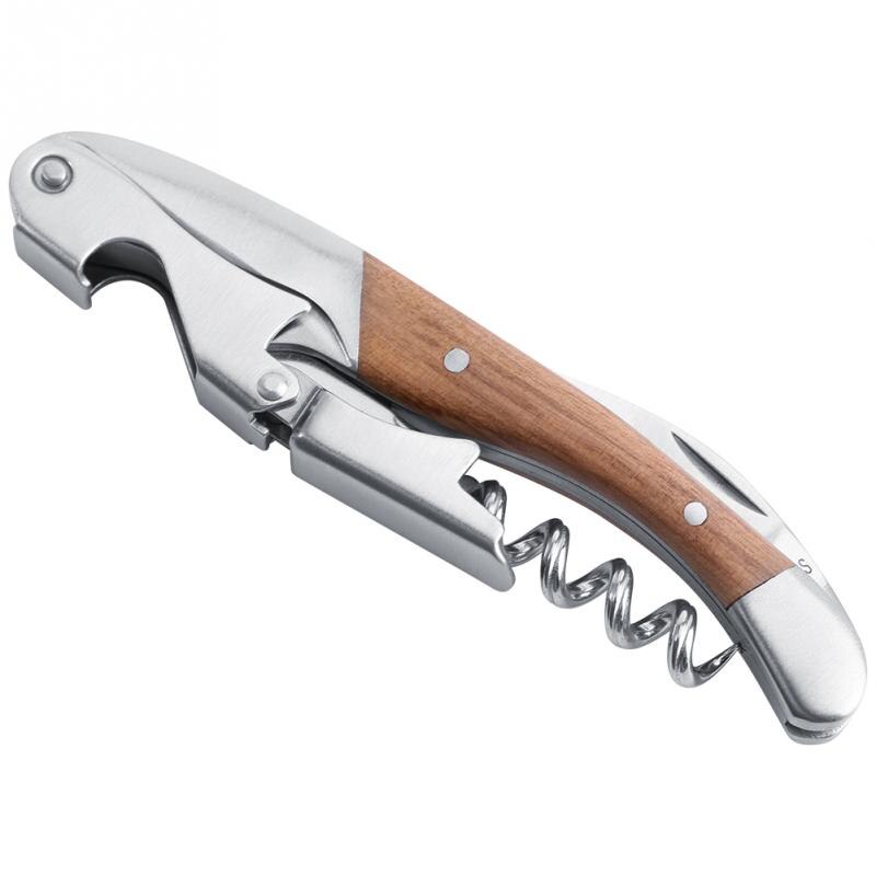 Professionele Wijn Opener Met Houten Handvat Corking Wijn Flessen Schroef Kurkentrekker Wijn Opener Jar Blikopener Bar Accessoires: Default Title
