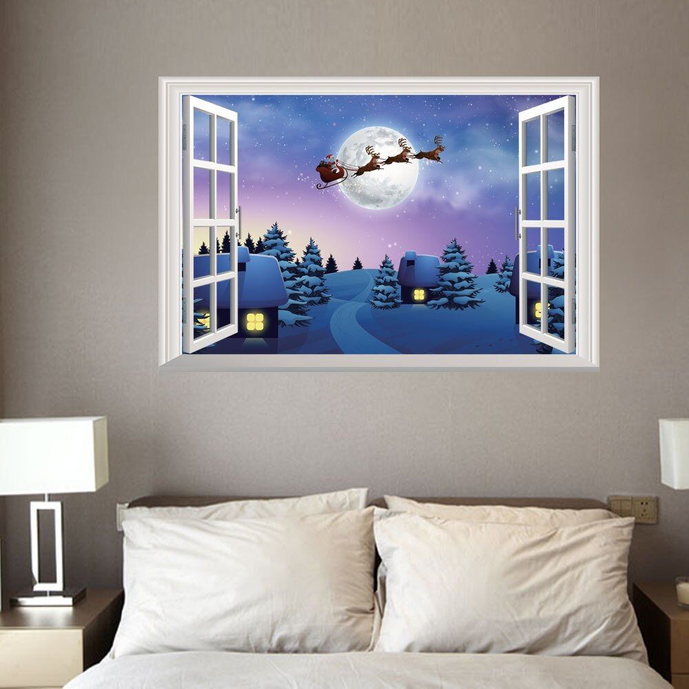 3D Weihnachten Fenster Zauberstab Aufkleber Große Weihnachten Schneemann Fenster Gel Gelee Aufkleber Weihnachten Party Hause Glas Dekor Zauberstab dekor 2Stck: 8
