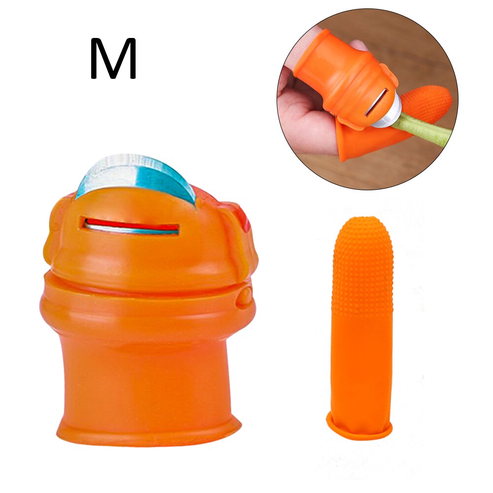 Protectores de silicona para dedos con hoja para frutas y verduras, funda para dedos, suministros de trabajo para jardín, ahorro de trabajo: M