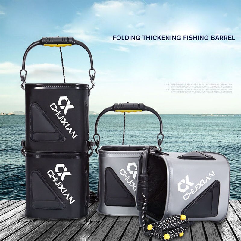 EVA Collapsible Fishing Bait Bucket Portable Multi-Functional Fish Live Lures Bucket zipper fish bucket outdoor folding box /bag