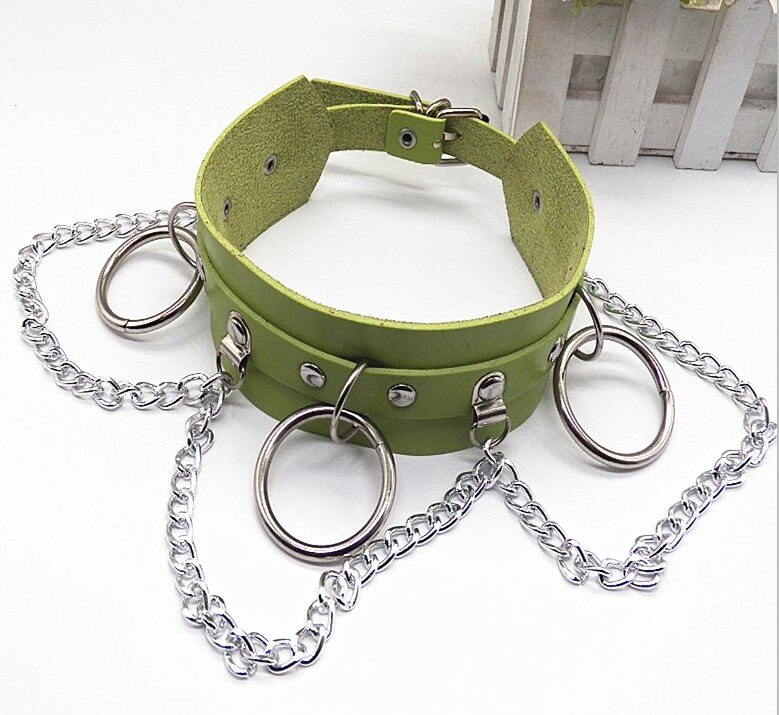 WKOUD EAM Neue Punk Joker Hip-hop Halskette Halsband Schmuck Halskette Dame Flut PF328: green