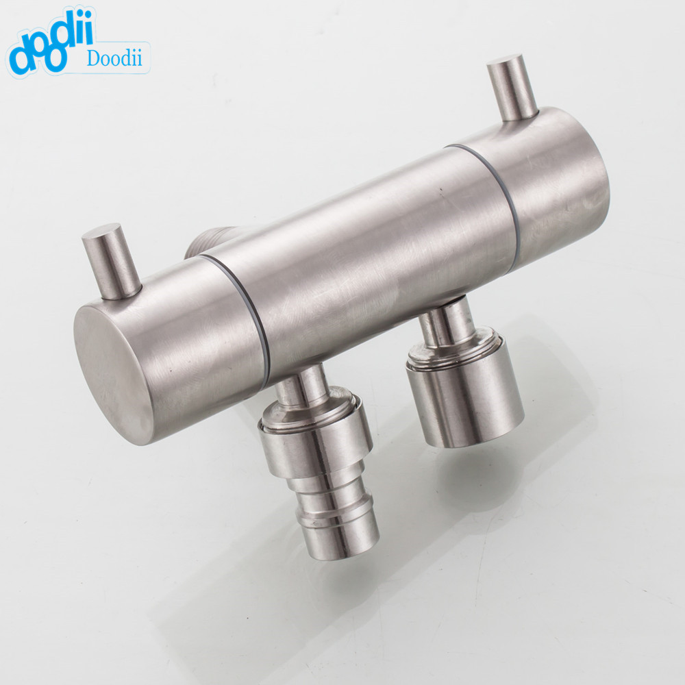 Doodii 304 Rvs Dubbele Gebruik Bibcock Set Met 1.5 Meters Doucheslang Dual Handvatten Wasmachine Kranen Bidet Kraan