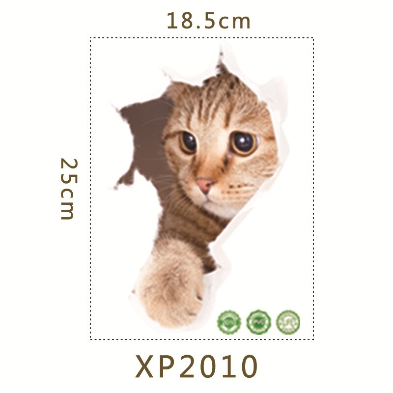 Nette 3D kätzchen wc Einfügen umweltschutz schlafzimmer wohnzimmer dekoration wasserdichte kombination nette katze Zauberstab aufkleber: L
