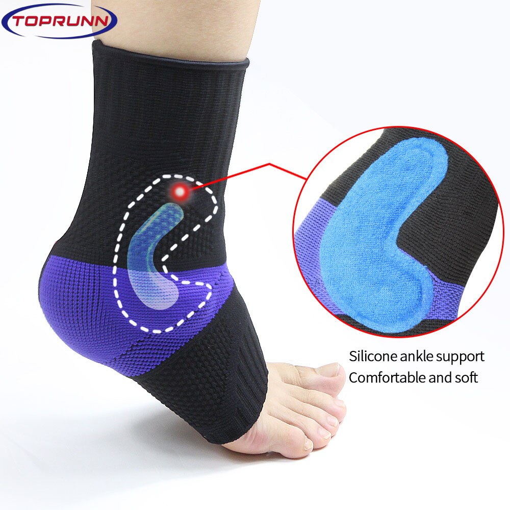 TopRunn Foot Socks Ankle Brace Compression Support Sleeve with Silicone Gel-Boosts Recovery from Joint Pain,Sprain, Heel Spur