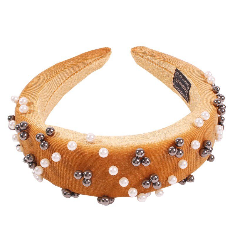 Candy Color Padded Wide Sponge Headband Glitter Velvet Hair Hoop Party Stretchy Thick Hairband Ladies Bezel Headpiece: 10