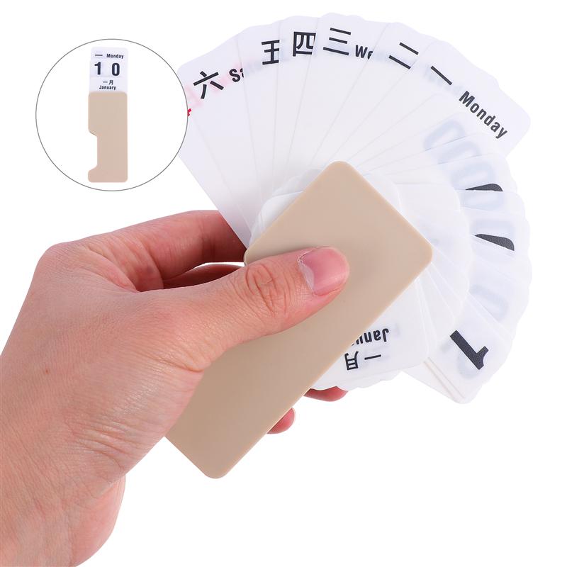 Plastic Desktop Calendar Manual Adjustable Perpetual Calendar