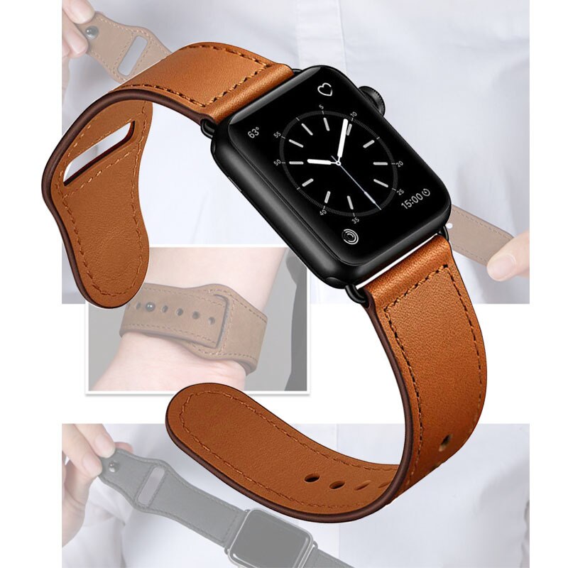 Geschikt Voor Apple Horloge Band Apple Horloge Lederen Band Iwatch Smart Horloge