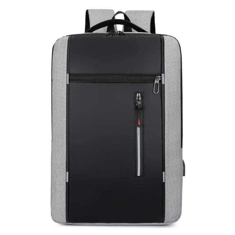 Waterproof Business Backpack Men USB School Backpacks 15.6 Inch Laptop Backpack Large Capacity Bagpacks for Men Back Pack Bags: GRAY