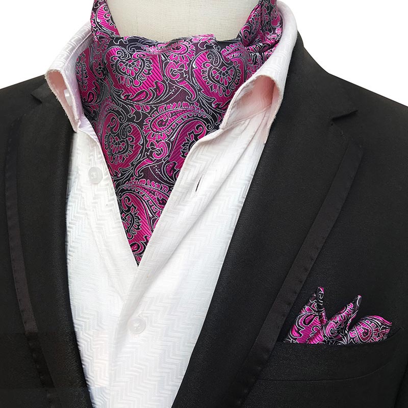 Lujosa corbata de seda Ascot de lujo para hombre, corbata para hombre, pañuelo para hacer corbatas, juegos de Cachemira Floral, bolsillo cuadrado, corbata para de boda: SMT-LJFT-22