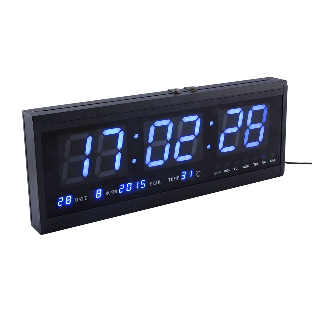 1pcs 12/24 Hour Mode Digital LED Wall Clock Bigs LED Time Calendar Temperature Desk Table Clock Home Decor