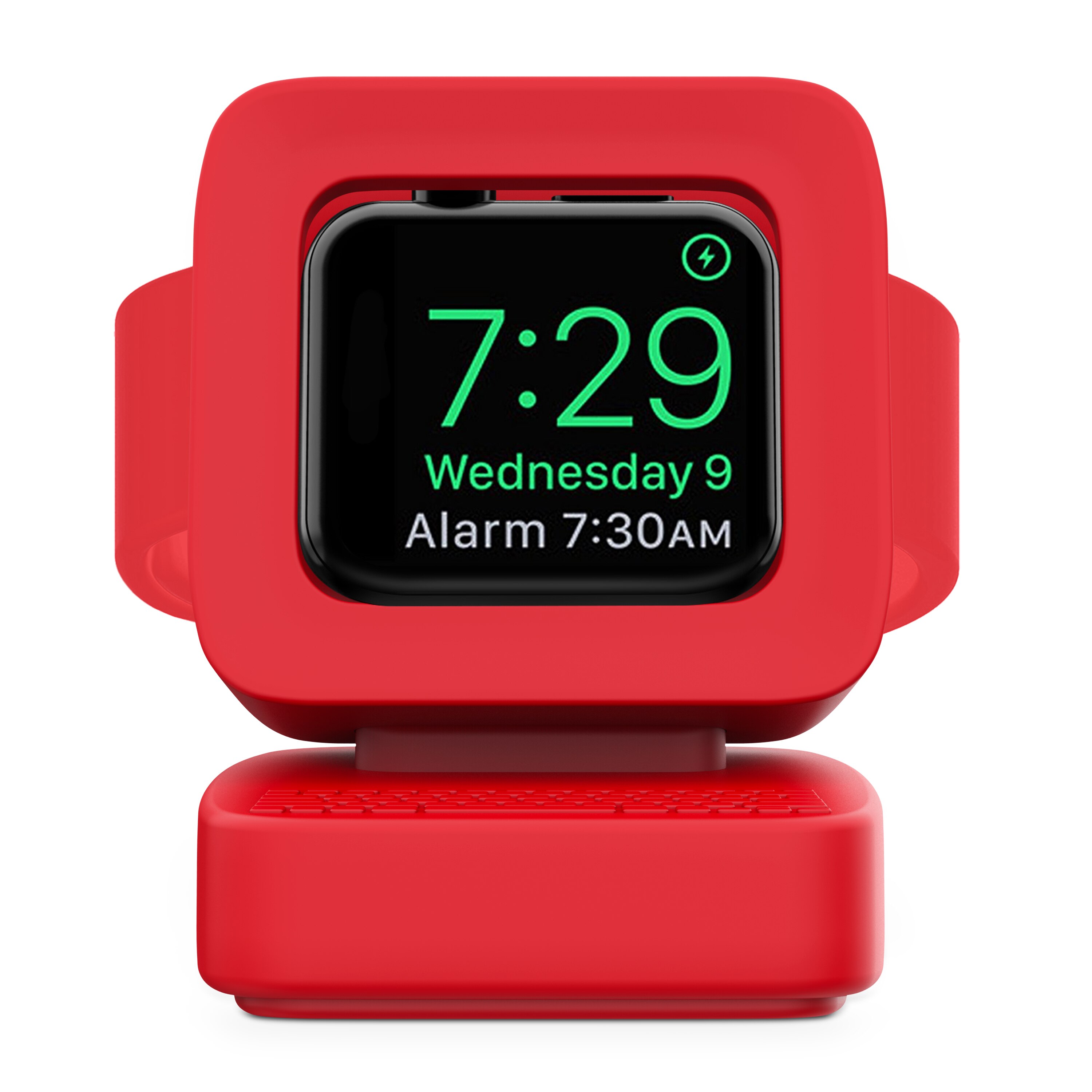 Mapuce oplader stativmonteret silikone dock holder til apple watch serie 3/2/1 opladerkabel til apple iwatch serie 42mm/38mm: Rød