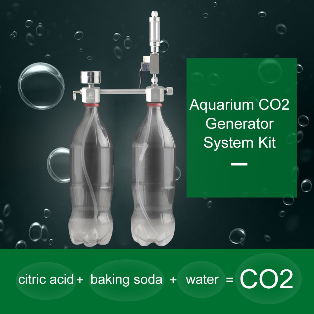 CO2 Aquarium Diy CO2 Generator Systeem Kit Met Bubble Counter Solenoid Terugslagklep Voor Planten Aquarium Aquarium CO2 Diffuser