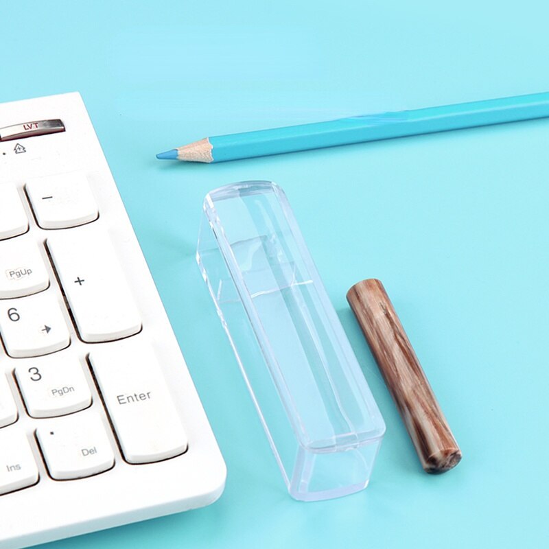 Portable Seal Boxes Square Acrylic Plastic Chinese Seal Storage Box Name Private Seal Collection Boxes Seal Engraving Stamp