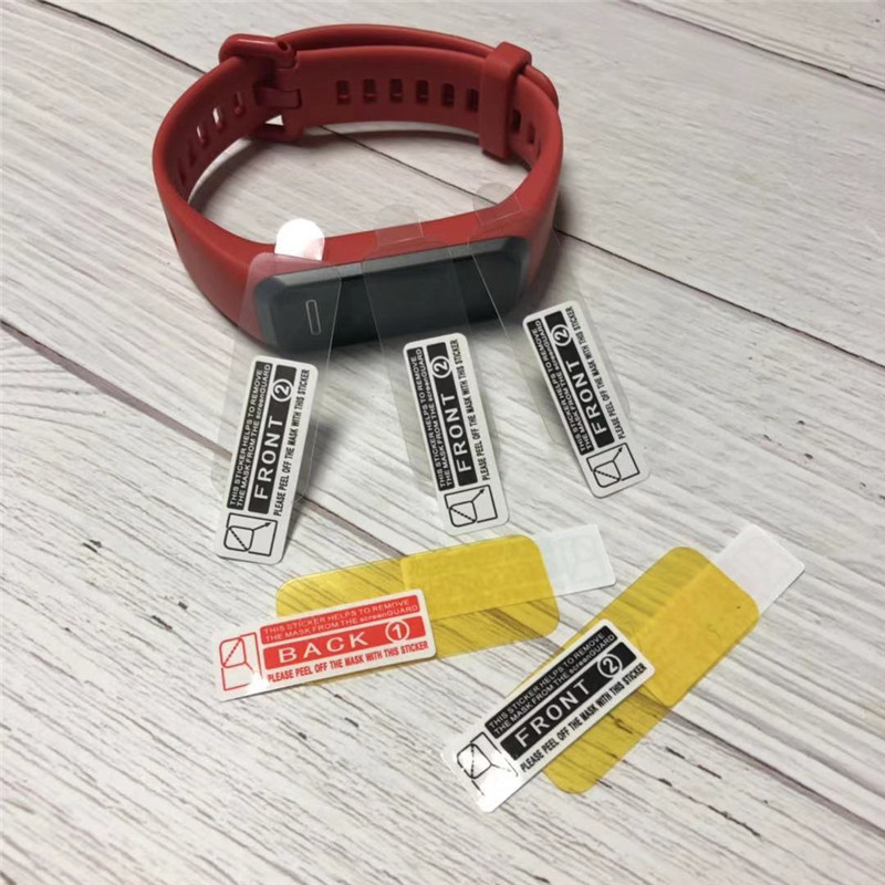 Filme protetor de tela para huawei fifata, 2 peças, para band 4/4pro/3/3pro/3e/4e película tpu macia transparente para pulseira honor 5i 5 4 3 4
