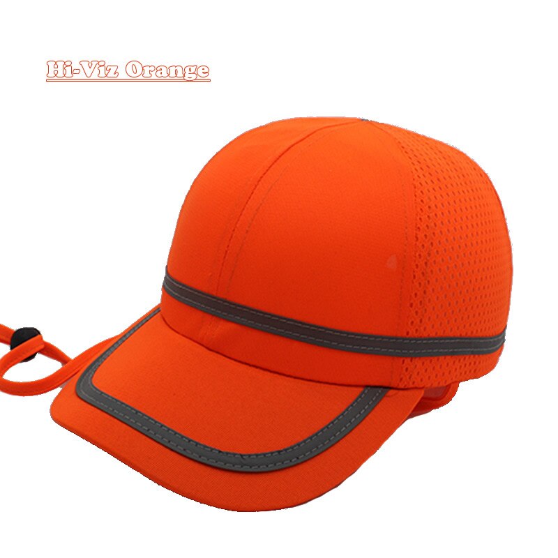 Summer Bump Cap Baseball Hat Style Protective Hi-Viz Hard Hat Work Safety Helmet For Work Site Head Protection: Hi-Viz Orange