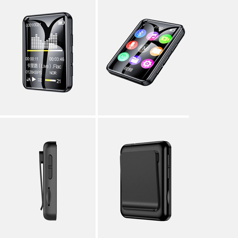 Bluetooth 5.0 lettore MP3 schermo intero Walkman lettore musicale romanzo lettura E-book lettore Video Mp4 con auricolare con Clip posteriore