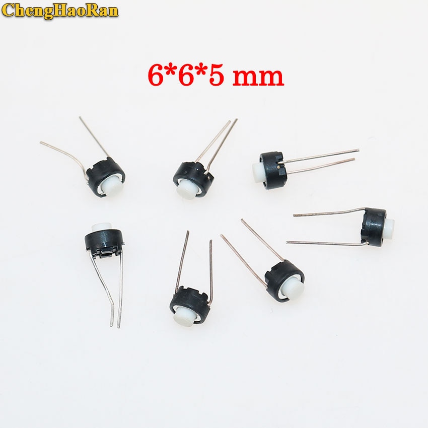ChengHaoRan 5-10 pcs Touch switch knop 6*6*5mm DIP 6X6X5mm Tactile Tact Push Button Micro Schakelaar Momentary voor A-L-P-S wit