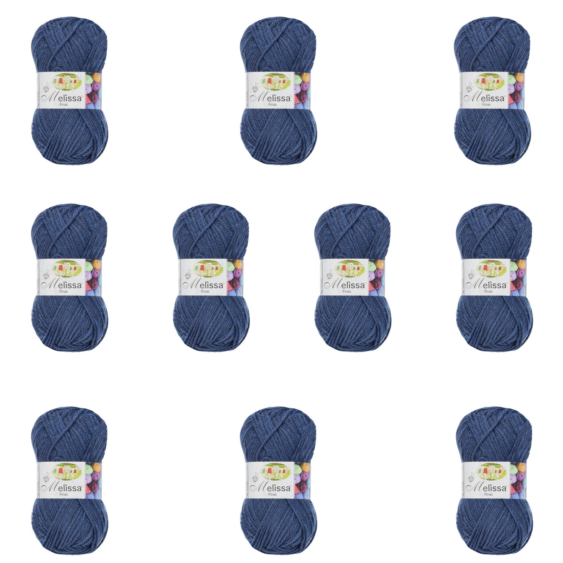 Melissa-Hilo de lana acrílica para tejer y crochet, hilo de lana de primera para manualidades, 10u x 100g: Azul 74