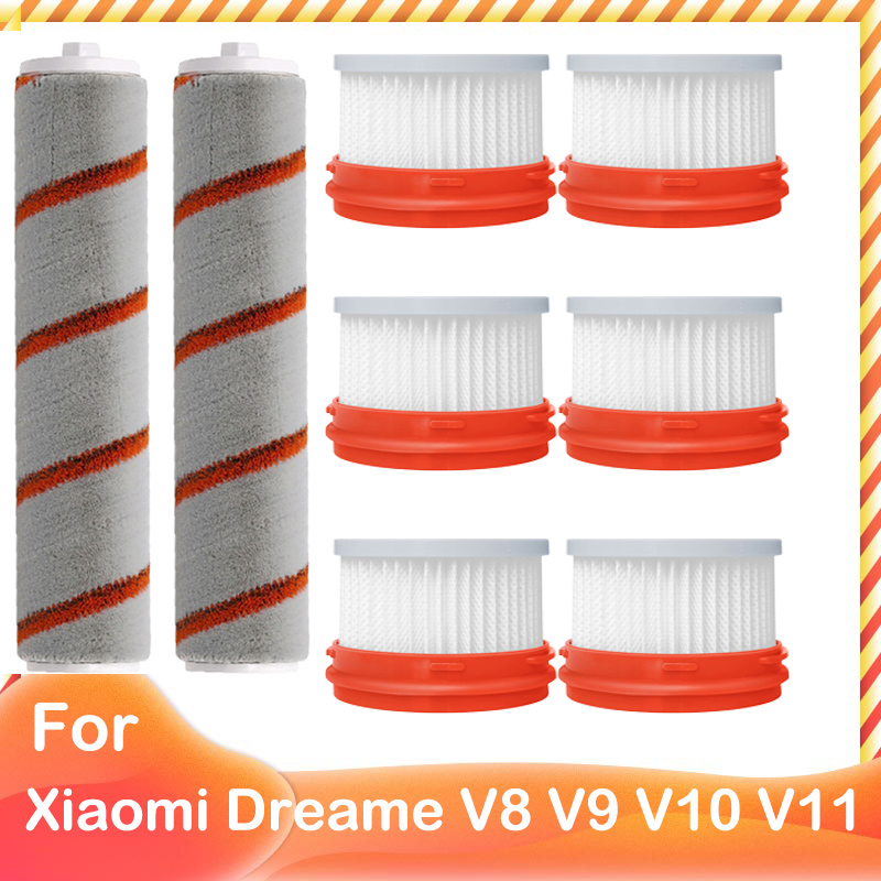 Compatible for Xiaomi Dreame V9 V10 V11 V8 V9B V9P XR Accessories Main Brush HEPA Filter Wireless Handheld Parts: Beige