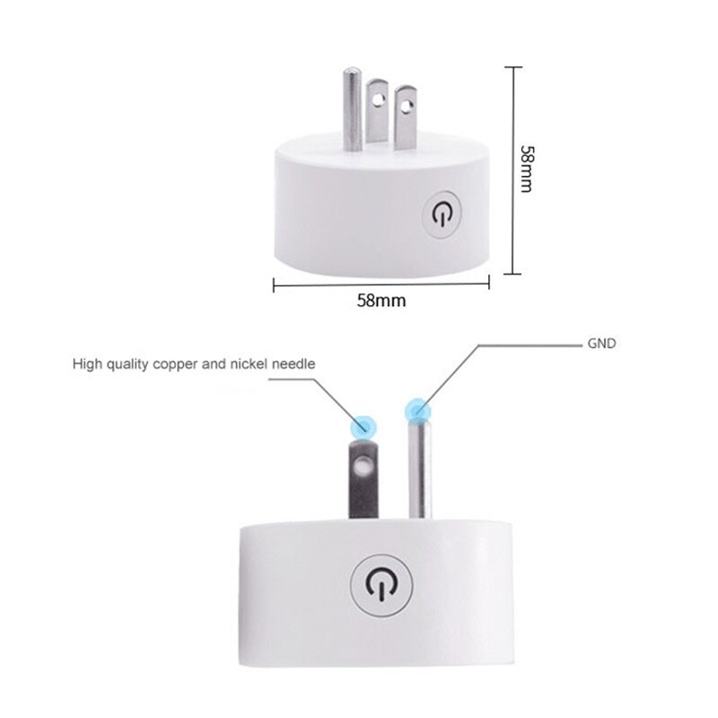 Easy Micro-link Wifi Smart Socket Phone Switch Timing Plug Voice Control Socket US Regulatory Socket 10A 110-125V Power Socket