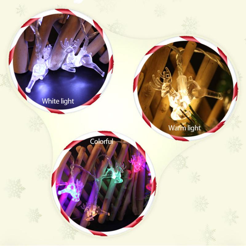 Led Sika Herten String Kerst Dag Elanden-Vormige Herten Decoratie Lantaarn Batterij Powerd Licht Strip Jaar Kerst Decoratie