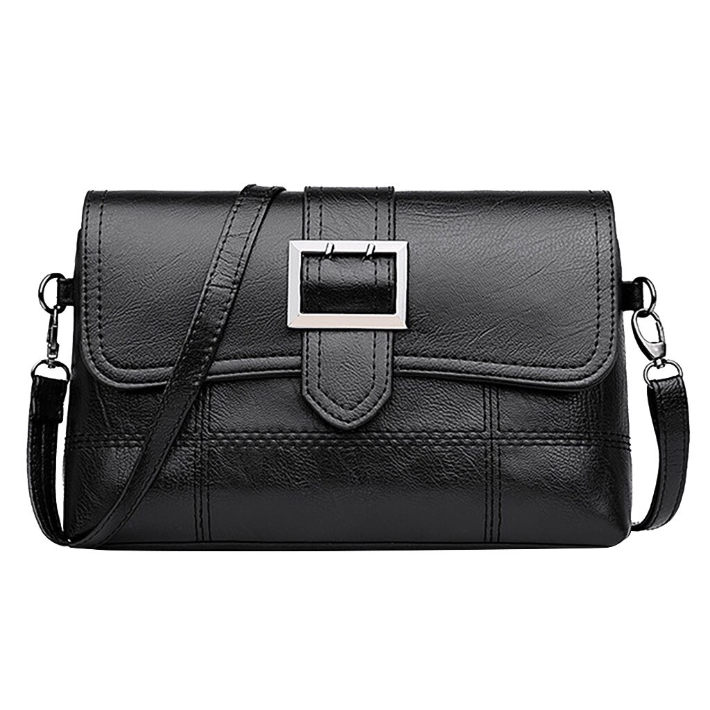 Sacs à main rétro simples pour femmes, sac à carreaux de , sacoche à épaule en cuir PU, pochette pour dames,: Black