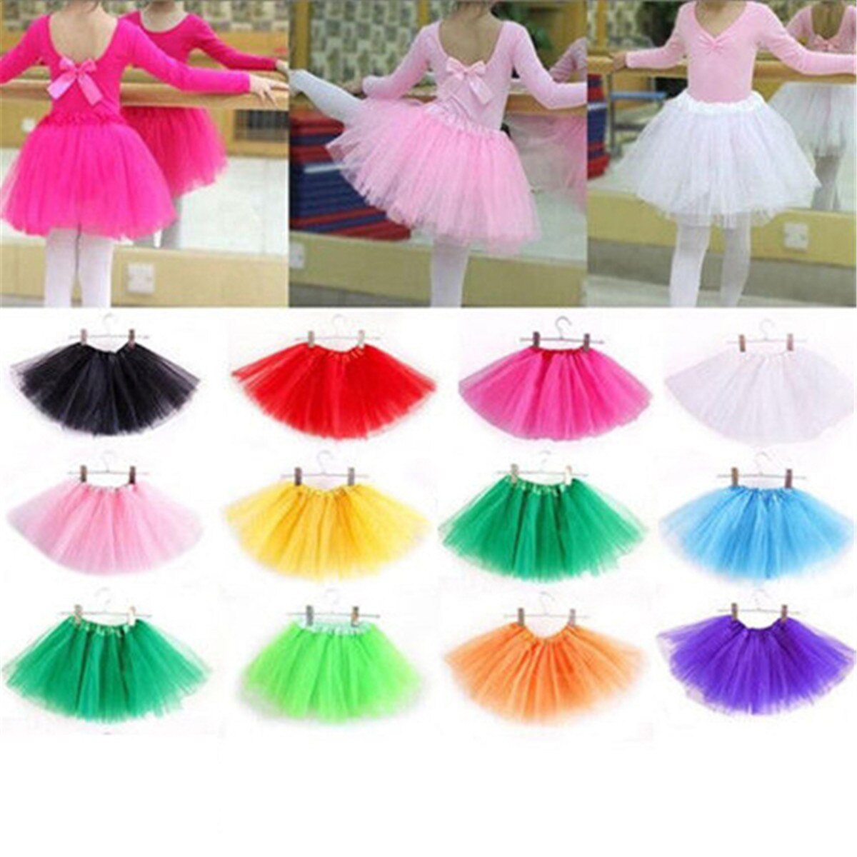 Mooie Pluizige Zachte Tulle Baby Kids Dance Tutu Rok Voor Meisje Sequin 3 Lagen Tule Peuter Pettiskirt Kinderen Dans Rok
