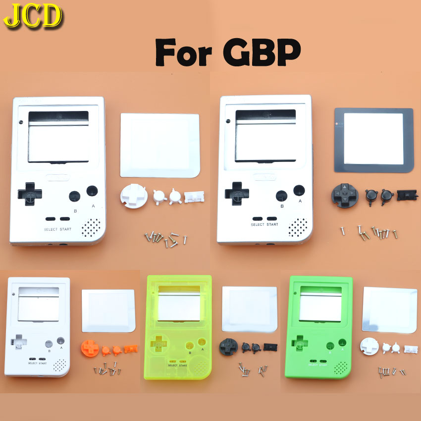 Jcd til gbp konsol fuld plast shell cover cover udskiftning til gameboy pocket game shell case med knapper kit