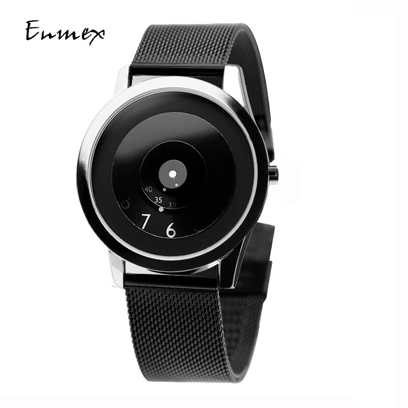 Enmex hit colour band wristwatch focal point special Hidden numbers men casual quartz watch: D3