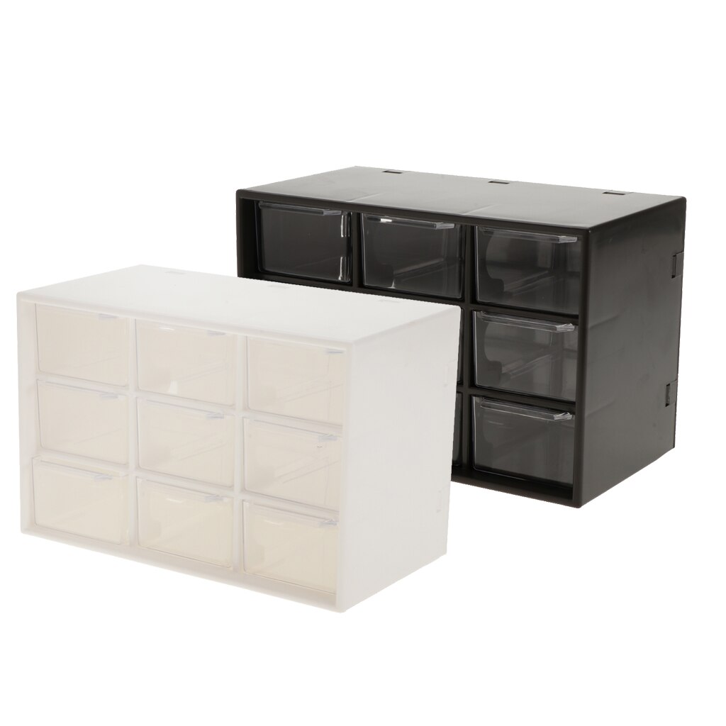 Storage Cabinet 9 Grid 3 Layer Drawer Storage Box Sundries Organizer