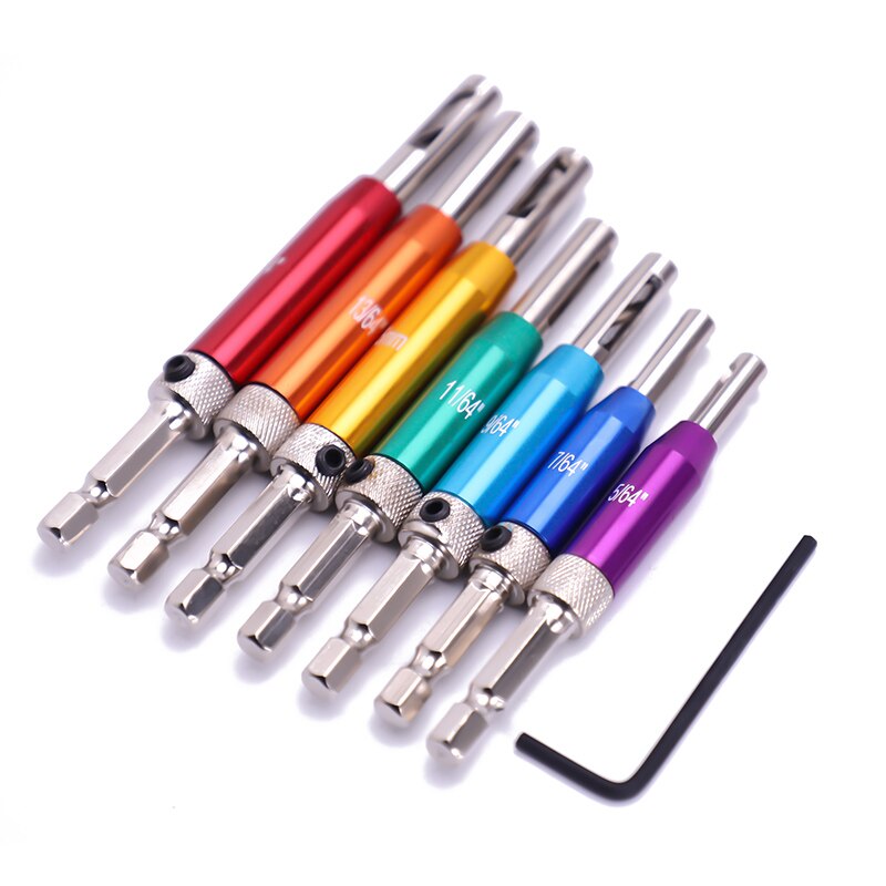 8pcs 16pcs Self Centering Door Hinges Drill Bit Hole Puncher Woodworking Reaming Tool Countersink Drill Bit - 8#: C