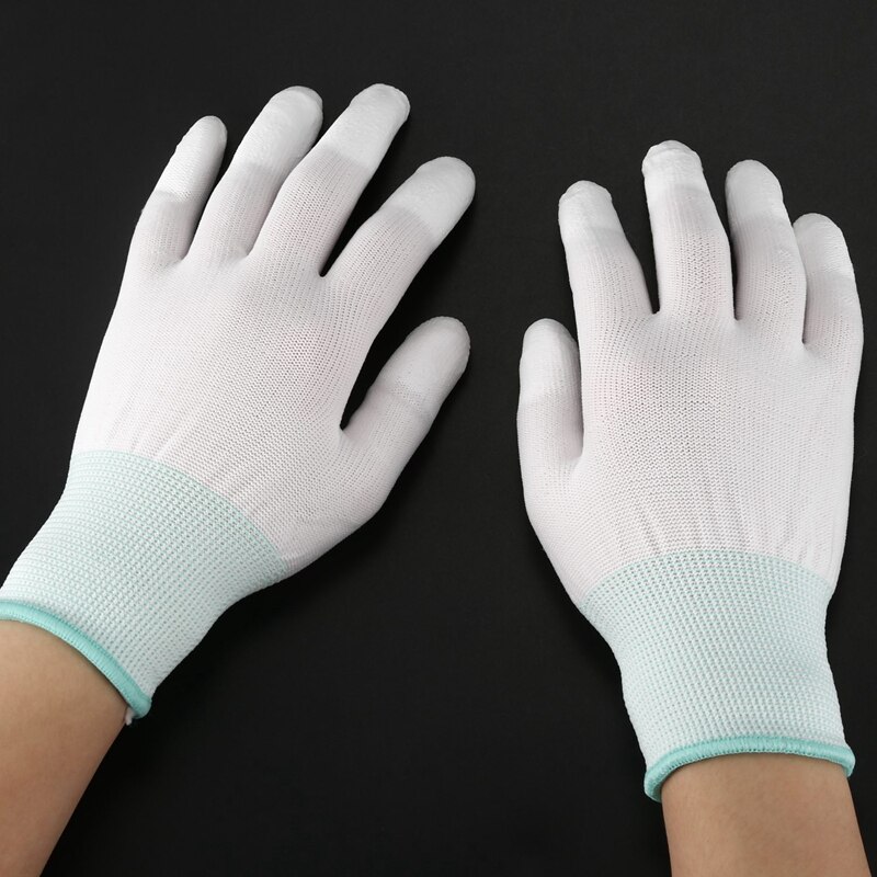 1 Paar Esd Pc Computer Werken Anti-Slip Anti Slip Anti-Statische Witte Handschoenen