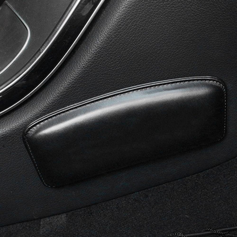 Læder knæpude til bil interiør pude behagelig støtte pude universal memory tilbehør lår skum 18 x 8.2cm elast  f6 s 5