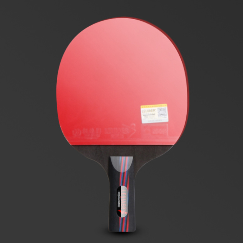 Table Tennis Racket Bat Carbon Ping Pong Paddle Set Short Long Handle With Double Face Pimples In With Bag -40: Short handle