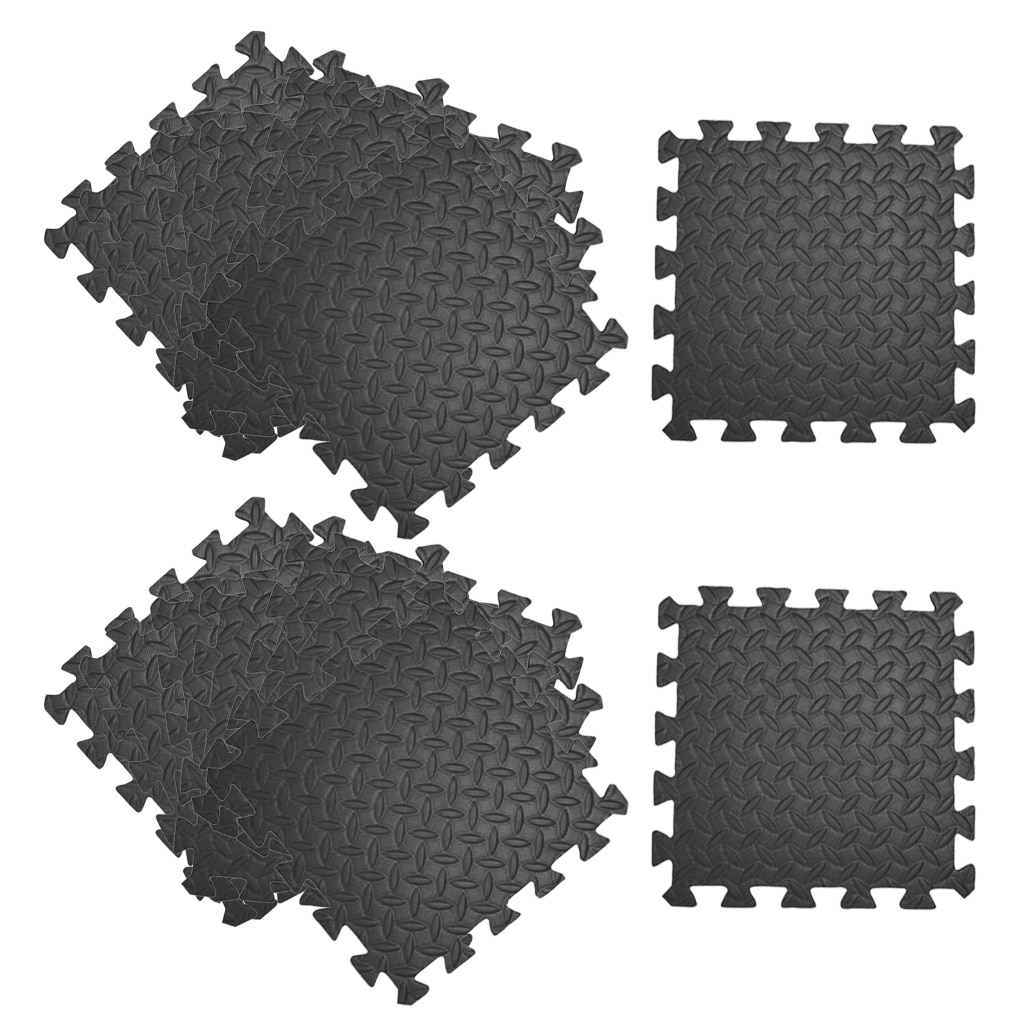 16pcs Floor Mat Exercise Gym Rubber Flooring Tiles Garage Home Fitness Yoga Puzzle Workout Mat Set Kids Training Squares Carpet