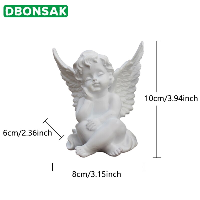 Europeisk harpiks hvitt måke søt amor engel dekorasjon håndverk skrivebord ornament jul bryllup figurer