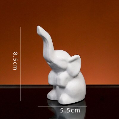Moderne harpiks dyredekorationer bord fe have miniature figurer enhjørning flamingo jule hjemmedekoration tilbehør: Elefant hvid